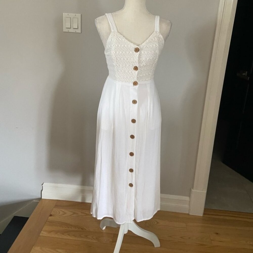 Japna White Midi Dress